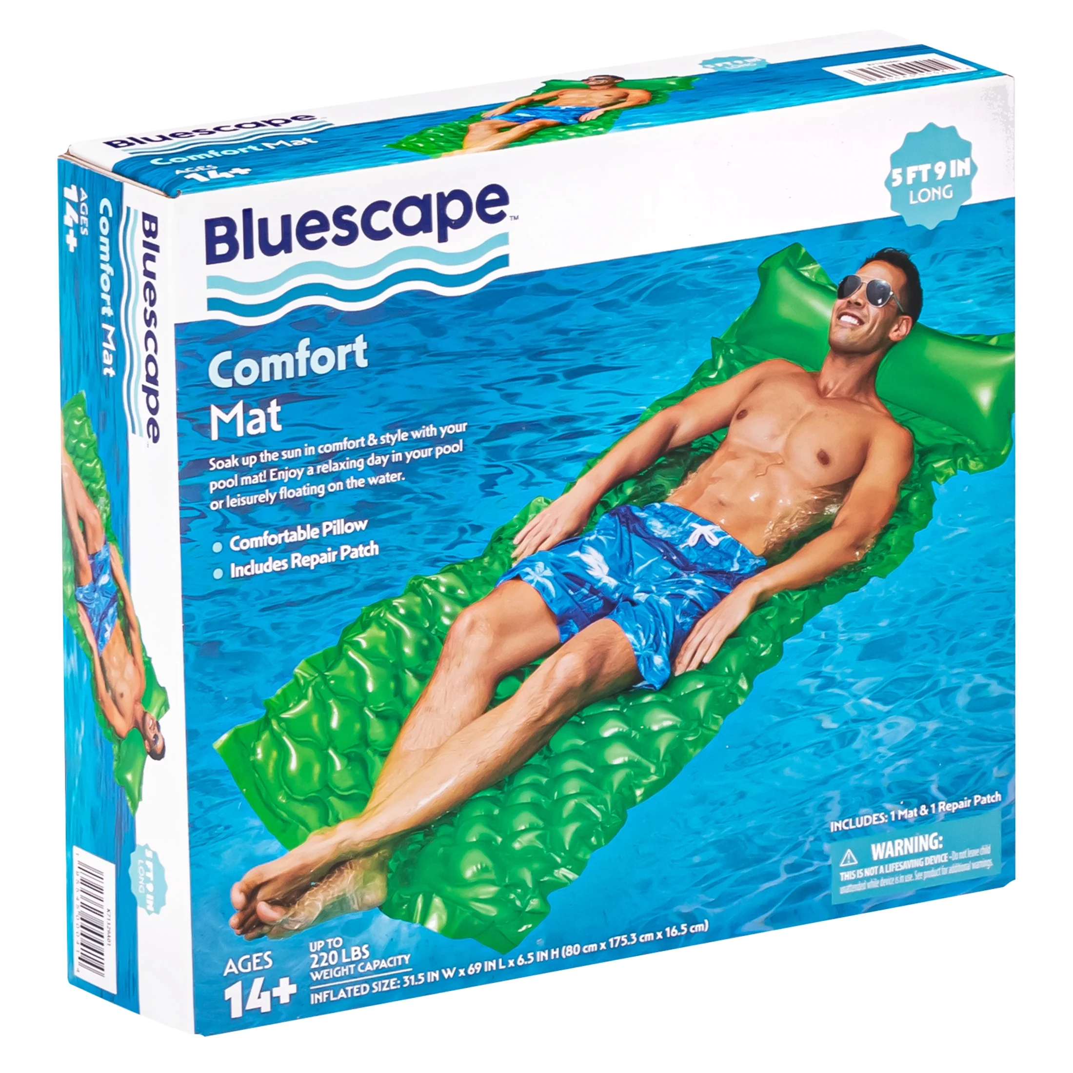 Bluescape Matelas Gonflable de Confort pour Piscine – Vert Néon – 1 Personne